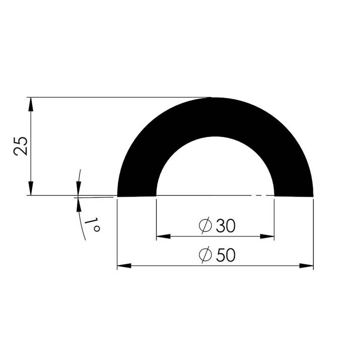 Profil ochronny ostrzegawczy krawędzi typ R30 C 50x25mm 1m NOMA® PROTECT