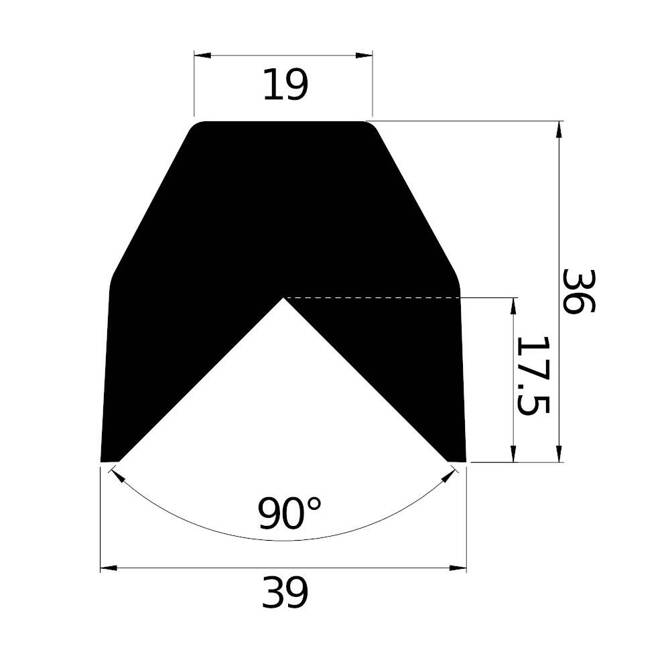 Profil ochronny ostrzegawczy krawędzi typ WP Ud 39x36mm 1m NOMA® PROTECT