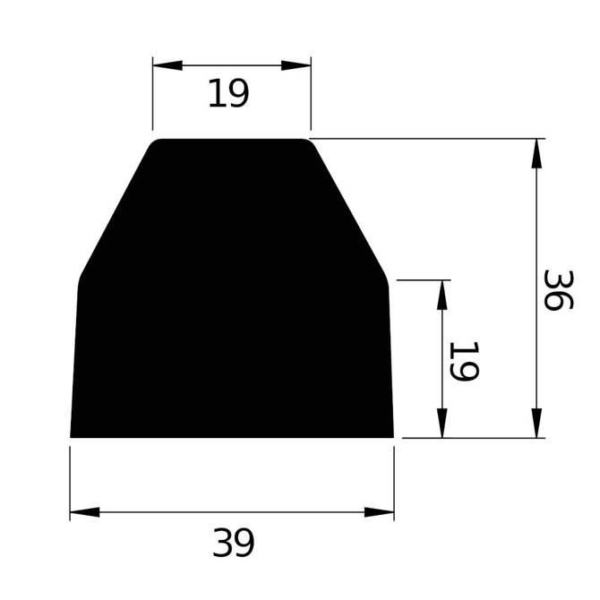 Profil ochronny ostrzegawczy krawędzi typ WP Uv 39x36mm 1m NOMA® PROTECT