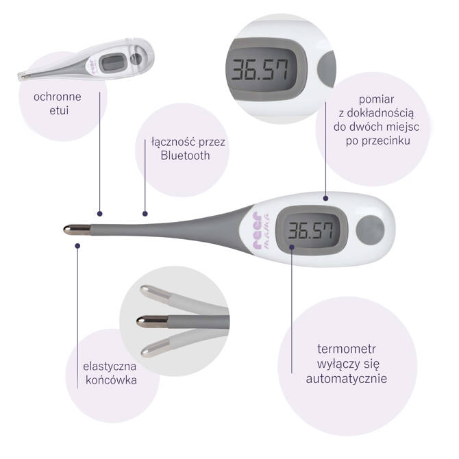 Termometr elektroniczny owulacyjny z APLIKACJĄ APP doustny REER