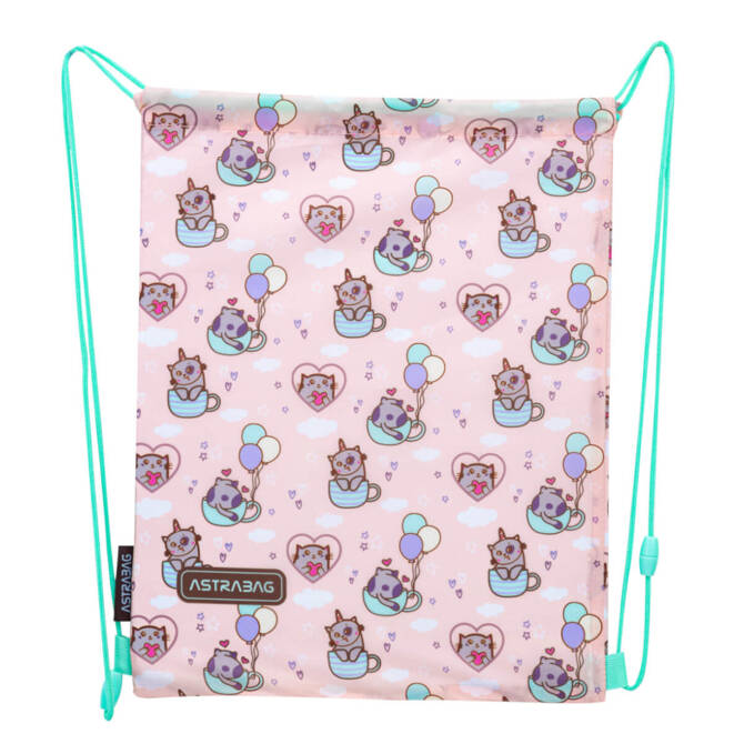 Worek plecak na buty obuwie kapcie Kitty's World Kotki 33x40cm ASTRABAG