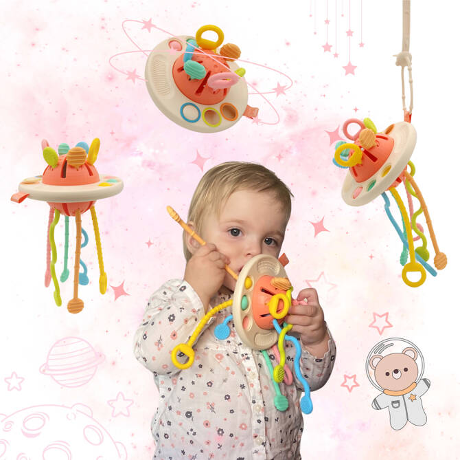 Zabawka sensoryczna linki ośmiornica gryzak SATURN montessori SafeTeddy