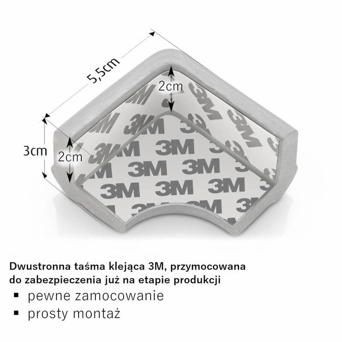 Zabezpieczenie piankowe osłona narożników rogów mebli klej 3M 4szt REER
