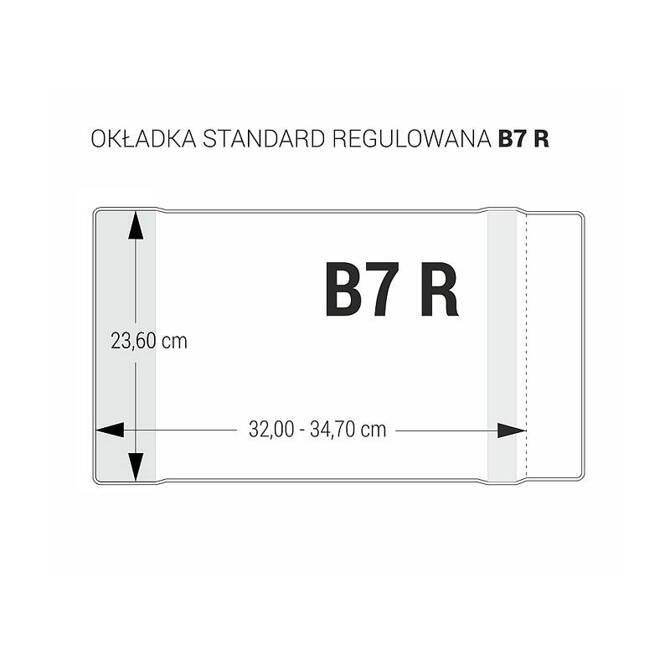 Zestaw okładka B7R regulowana 23,6cm x 32-34,7cm przezr krystaliczna 25szt