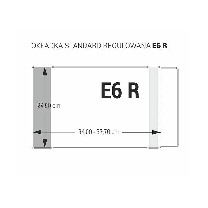 Zestaw okładka E6R regulowana 24,5cm x 34-37,7cm przezr krystaliczna 25szt