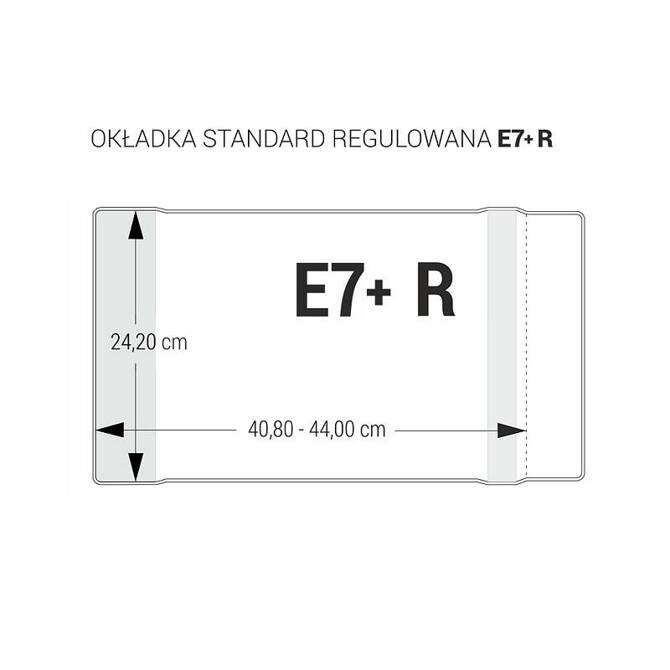 Zestaw okładka E7R+ regulowana 24,2cm x 40,8-44cm przezr krystaliczna 5szt