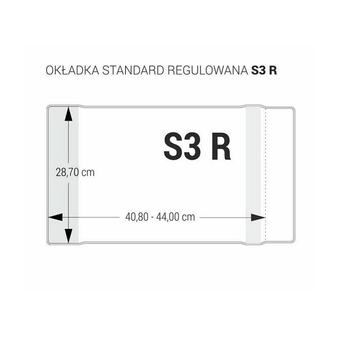 Zestaw okładka S3R regulowana 28,7cm x 40,8-44cm przezr krystaliczna 25szt