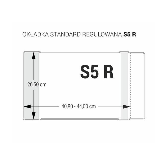 Zestaw okładka S5R regulowana 26,5cm x 40,8-44cm przezr krystaliczna 5szt