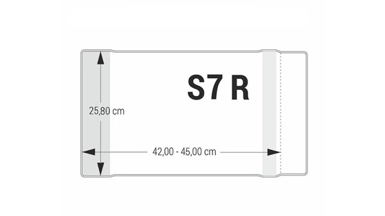 Zestaw okładka S7R regulowana 25,8cm x 42-45cm przezr krystaliczna 25szt