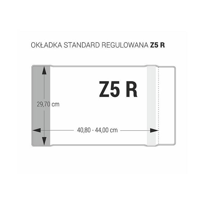 Zestaw okładka Z5R regulowana 29,7cm x 40,8-44cm przezr krystaliczna 5szt