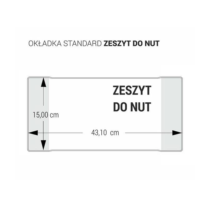 Zestaw okładka na poziomy zeszyt do nut 15x43,1cm przezr krystaliczna 5szt