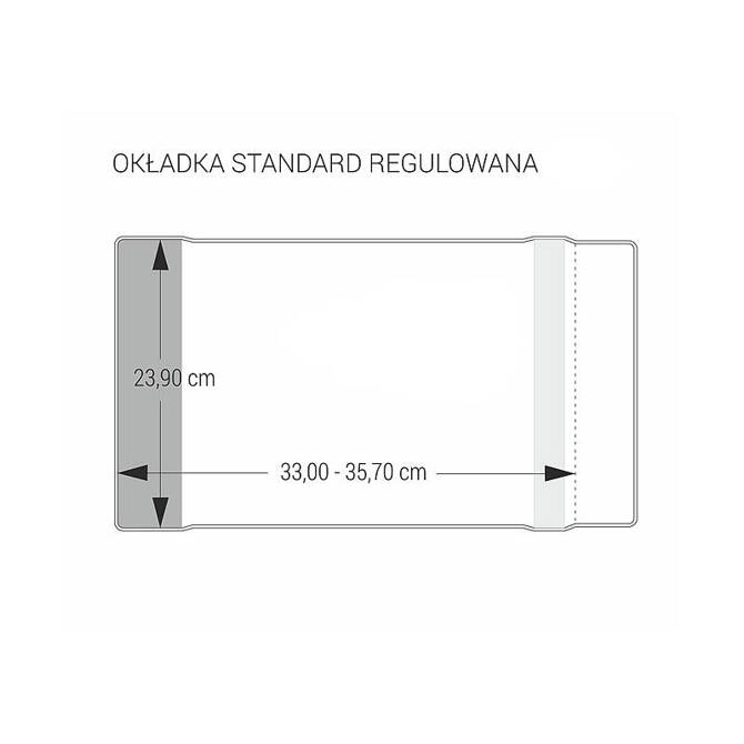 Zestaw okładka regulowana 23,9cmx33-35,7cm przezroczysta krystaliczna 25szt