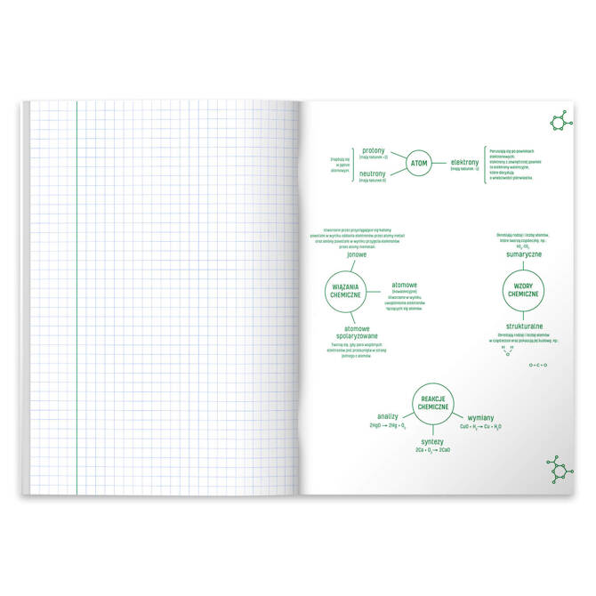 Zeszyt A5 60k w kratkę chemia przedmiotowy okładka folii PP HERLITZ