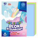 Blok rysunkowy A3 pastelowy 10 kartek 80g/m2 ASTRA