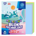 Blok techniczny A3 pastelowy 10karte 170g/m2 ASTRA