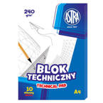 Blok techniczny A4 biały 10kar 240g/m2 ASTRA 10szt