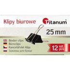 Klipy biurowe klip klipsy klamry czarne 25mm 12szt